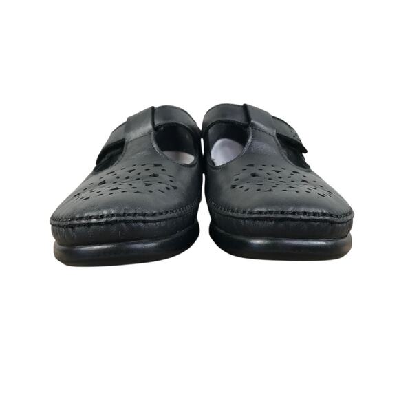 SAS Willow Leather Loafer Women Sz 9N Black Cutout Tripad Comfy Retro Made USA - Picture 6 of 15